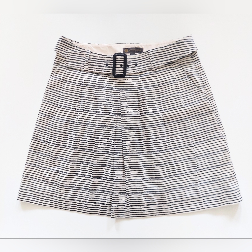 Outback Red Belted Waist A Line Skirt Size 8 Blue Stripes